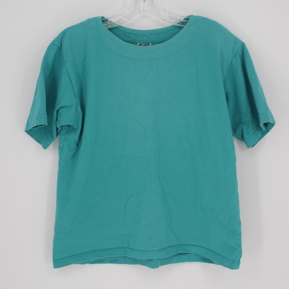 Action Gear Women's Vintage Teal Short Sleeve Crew Neck Cotton T-Shirt Size S